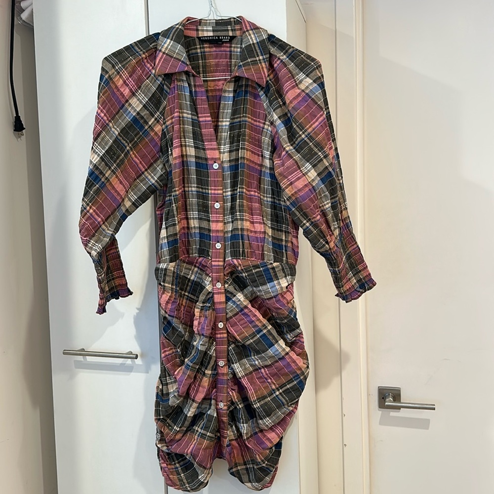 veronica beard plaid mini dress